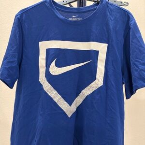 Nike Blue Tee with White Logo